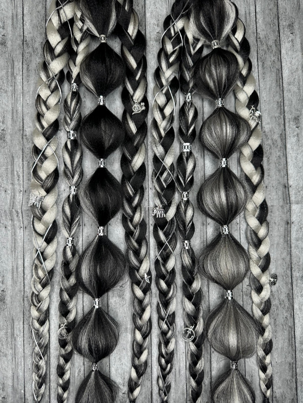 Celestial Smoke | Tie-in Bubble Braid Ponytails