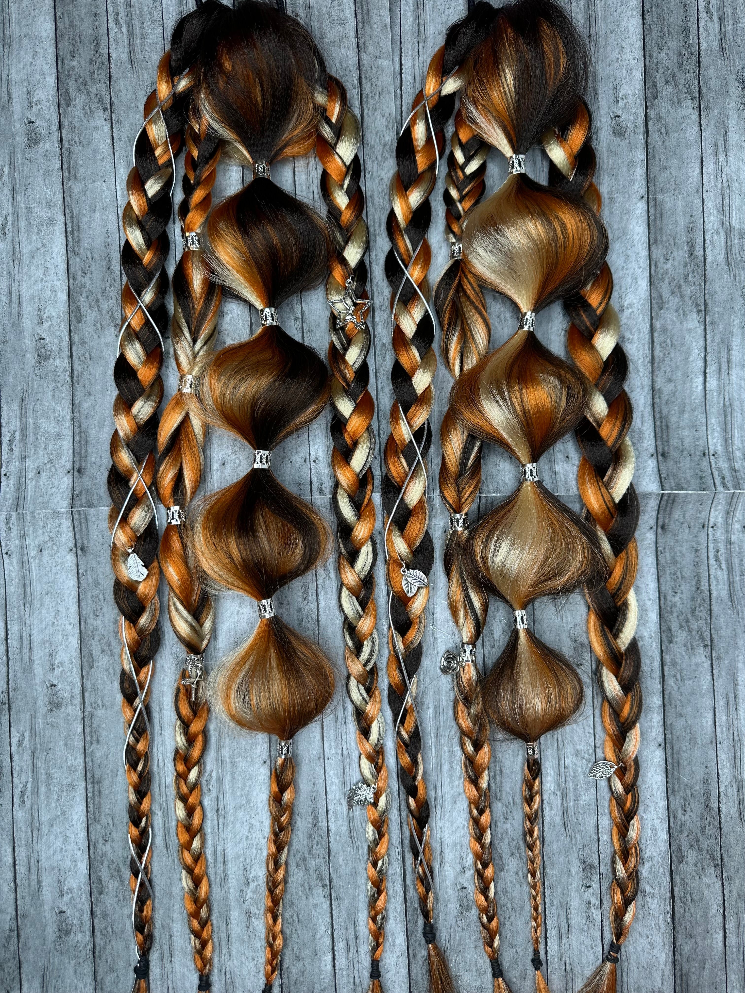 Pumpkin Spice | Tie-in Bubble Braid Ponytails